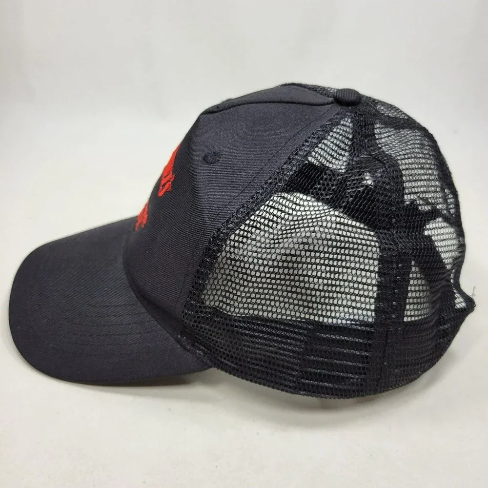 Jack Daniels Tennessee Fire Strap Back Hat Trucker Cap Black Mesh
